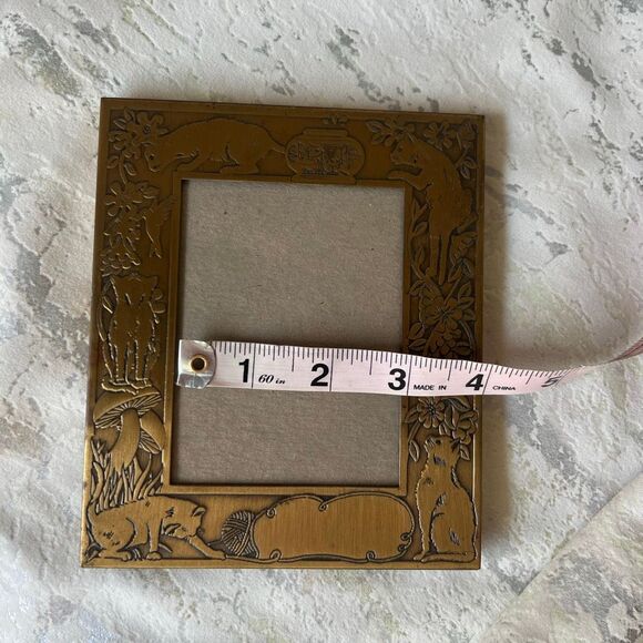 M W CARR and CO art nouveau vintage cat mushroom brass photo frame - Picture 9 of 14